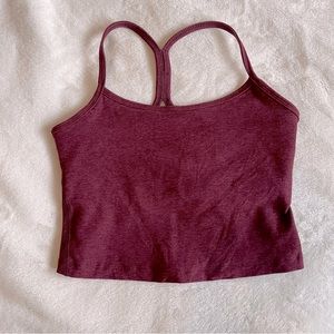 Beyond Yoga Spacedye Slim Racerback Cropped Tank - Maroon / red wine color